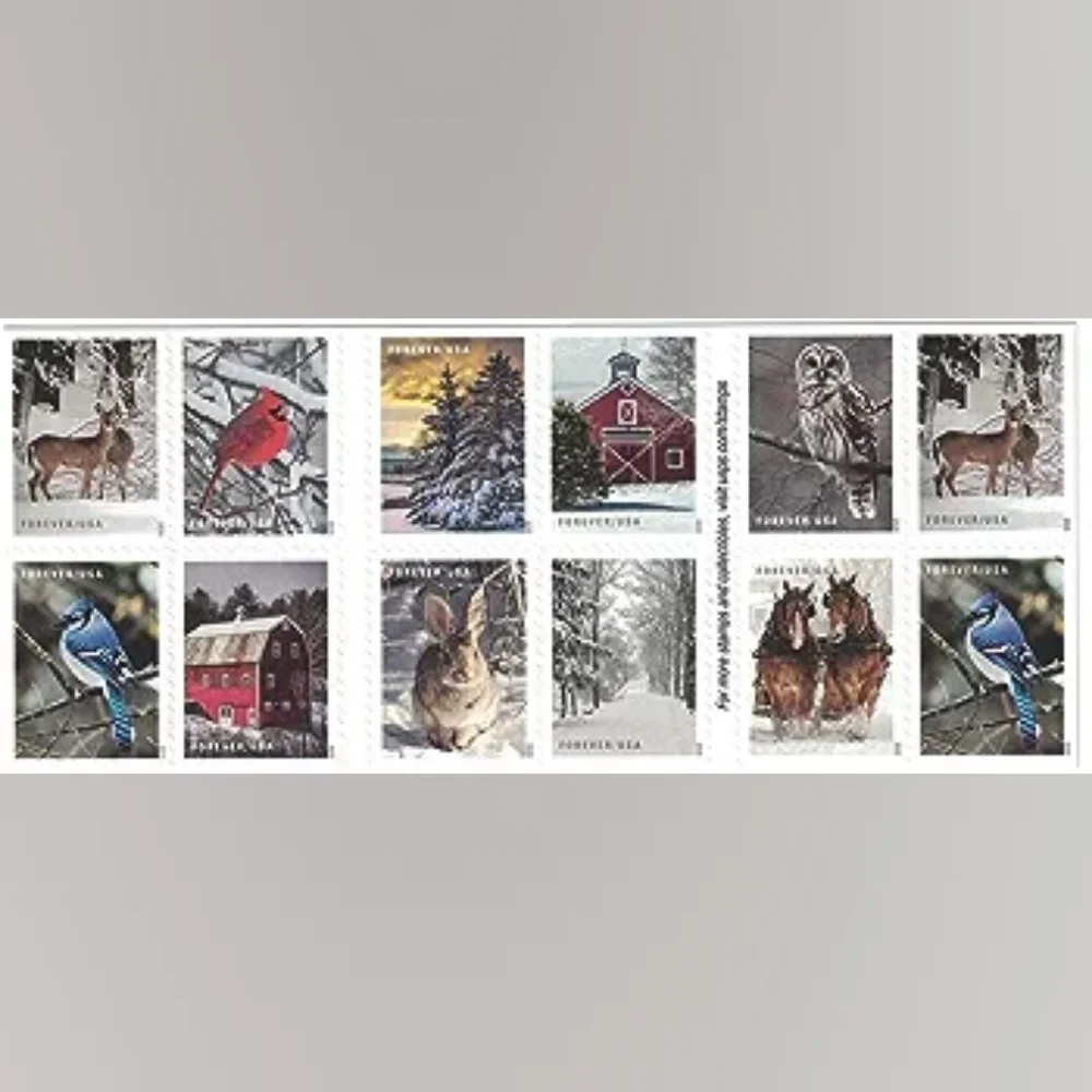 100 Winter Scenes 2020 Forever‎ Postage Stamps US Postal USPS Mailing Christmas